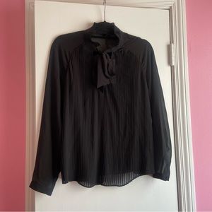 Who What Wear Pleated Bow Blouse